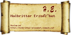 Halbritter Erzsébet névjegykártya