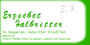 erzsebet halbritter business card